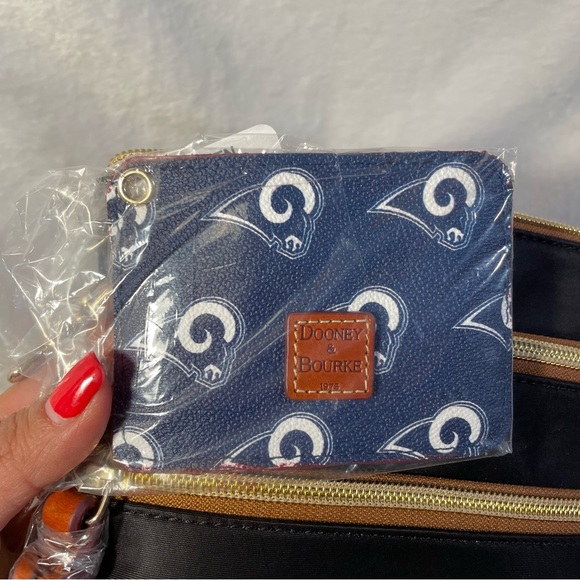 Dooney & Bourke NFL Rams N S Triple Zip Crossbody with ID holder NWT - Picture 7 of 12